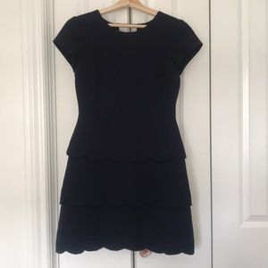 Club Monaco Navy Blue Scalloped Dress